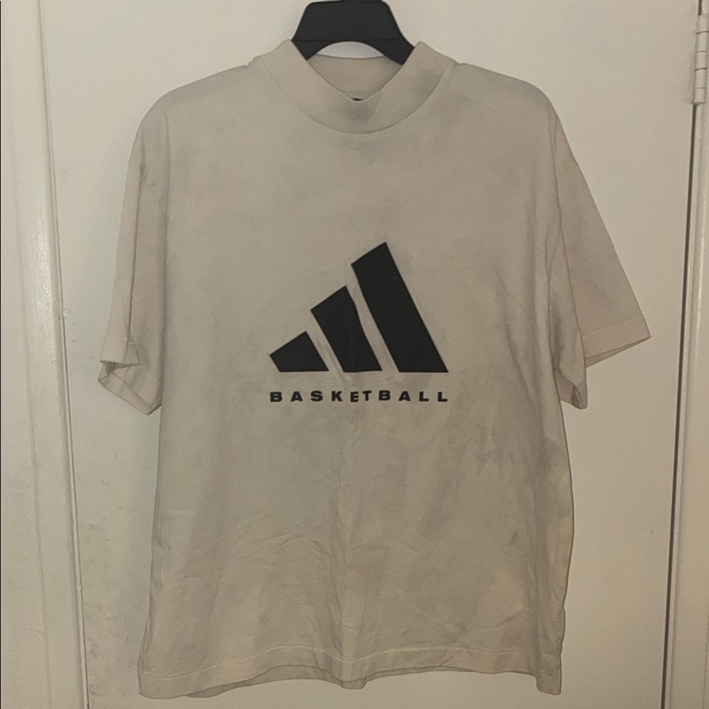 Adidas Basketball Tee with Black Logo